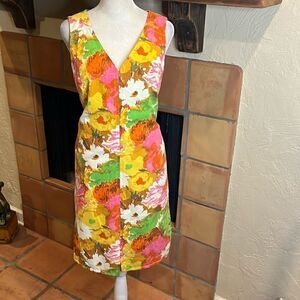 Talbots 100% cotton watercolor floral sleeveless dress, 10P!